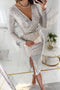 Arolora Sequin V Neck Long Sleeve Pack Hip Dress