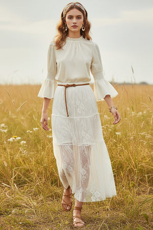 Sheer Lace High-Waisted Skirt