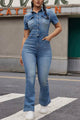 Arolora short-sleeve-high-waist-denim-jumpsuits