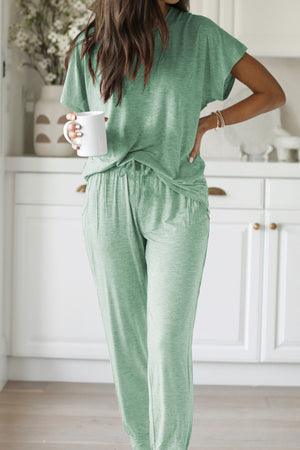 Arolora Short Sleeve T-shirt Sweatpants Set