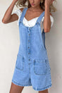 Arolora Single-breasted Pocketed Denim Overalls