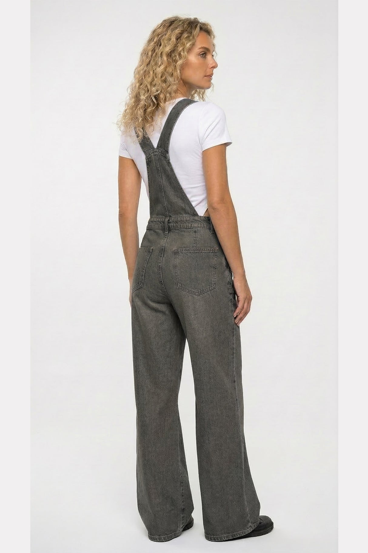 Sleeveless Pocket Front Loose Denim Jumpsuits