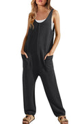 Arolora Sleeveless U Neck Dual Pocket Overalls