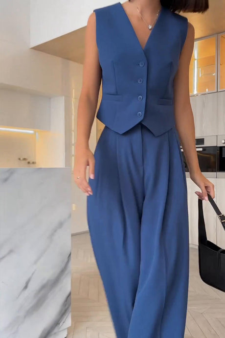 Sleeveless Vest Top Long Pants Two-Piece Set