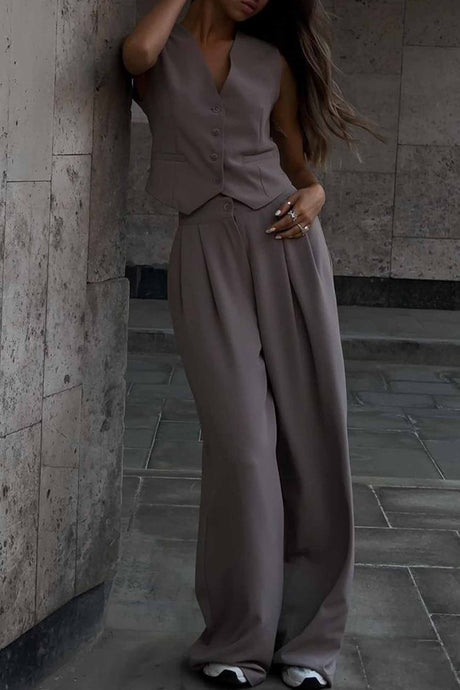 Sleeveless Vest Top Long Pants Two-Piece Set