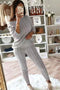 Sloping Shoulder Cable Knit Pants Set