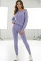 Sloping Shoulder Cable Knit Pants Set