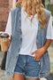 Solid Button-down Denim Jacket