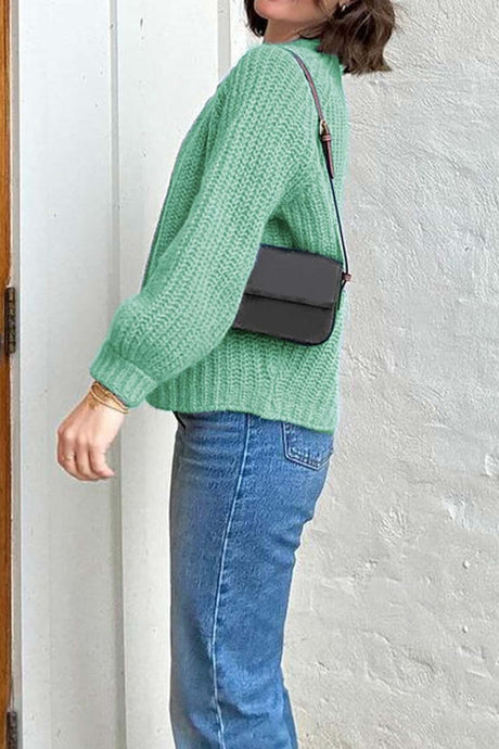 Arolora solid-color-botton-down-cardigan