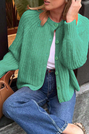 Arolora solid-color-botton-down-cardigan