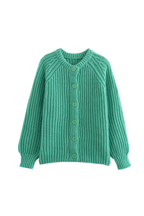 Arolora solid-color-botton-down-cardigan