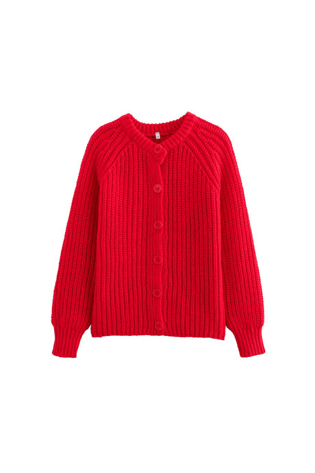 Arolora solid-color-botton-down-cardigan