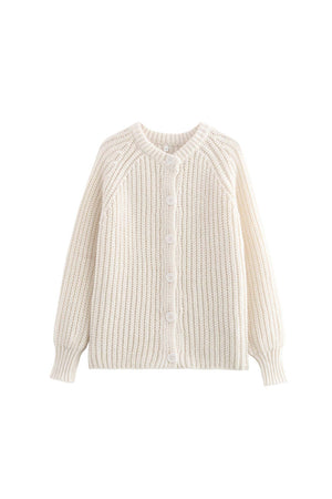 Arolora solid-color-botton-down-cardigan