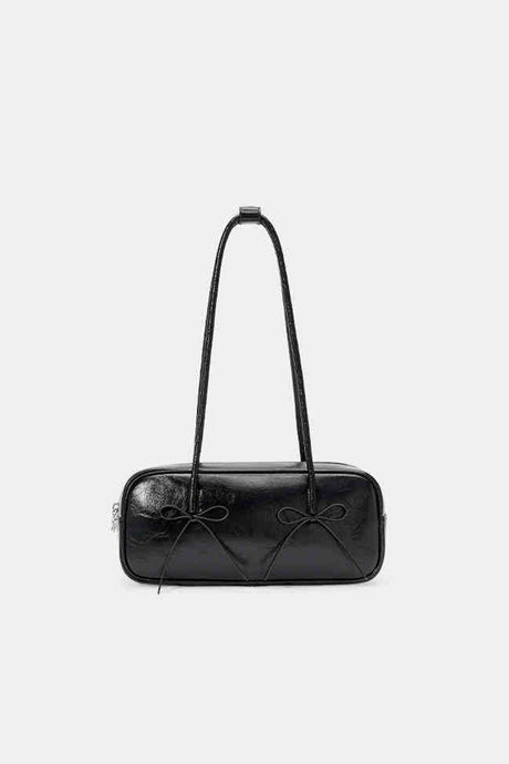 Solid Color Bow-tied Top-handle Bag