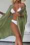Solid Color Button Down Cover-up Shirt Dress