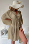 Solid Color Button Down Cover-up Shirt Dress
