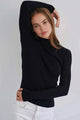 Solid Color Half-turtleneck Slim Knitted Layer Top