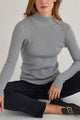 Solid Color Half-turtleneck Slim Knitted Layer Top