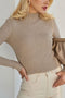 Solid Color Half-turtleneck Slim Knitted Layer Top