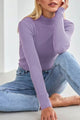 Solid Color Half-turtleneck Slim Knitted Layer Top