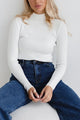 Solid Color Half-turtleneck Slim Knitted Layer Top