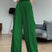 Arolora Solid Color High Waist Loose Suit Pants