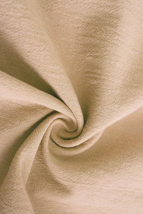 Solid Color High-waisted Linen Cotton Shirt Set