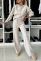 Solid Color Hooded Sweatshirt Wide-leg Outfit Set