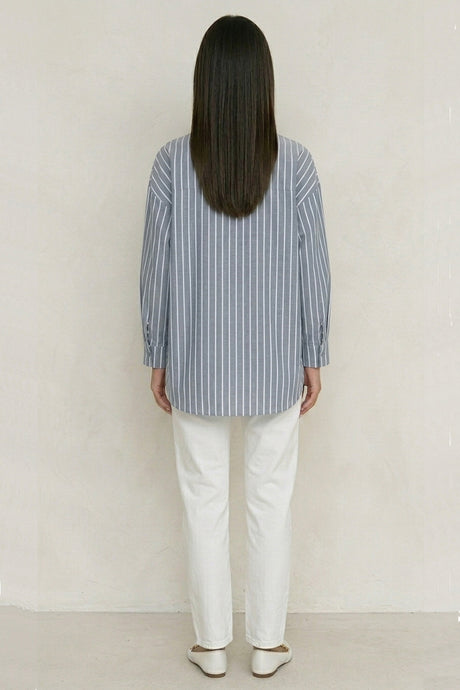 Solid Color Long Sleeve Striped Shirts