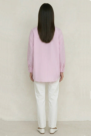 Solid Color Long Sleeve Striped Shirts