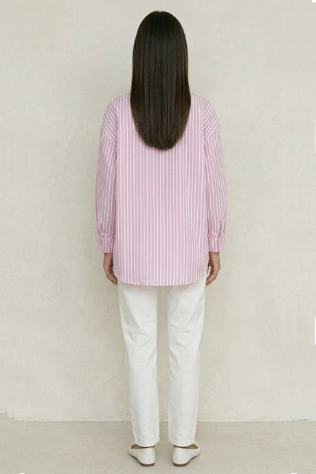 Solid Color Long Sleeve Striped Shirts