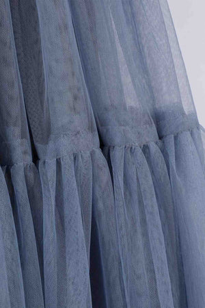 Solid Color Mesh Patchwork Skirt