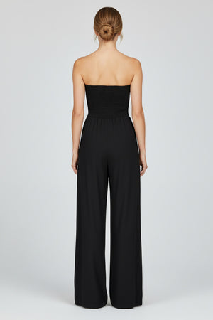 Solid Color Off shoulder Ruched Jumpsuit