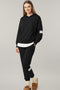 Solid Color Patchwork Hoodie Pants Outfit Sets