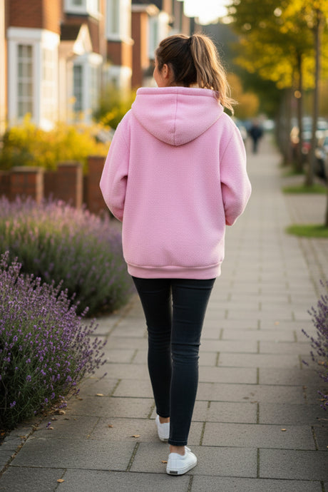 Solid Color Pet Pouch Oversized Plush Hoodie