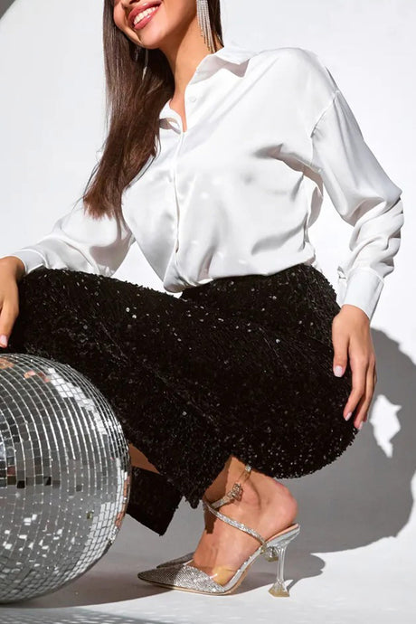 Arolora Solid Color Slim Fit Blouse