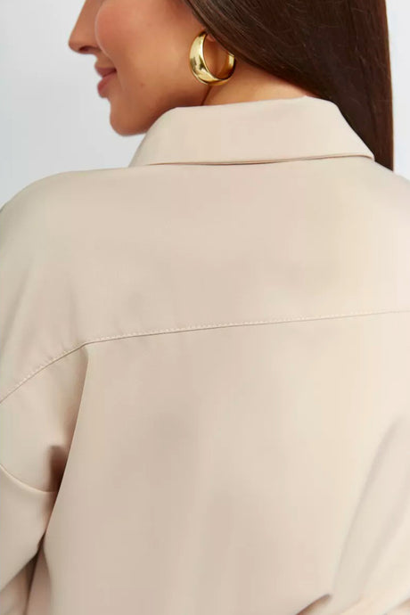 Arolora Solid Color Slim Fit Blouse