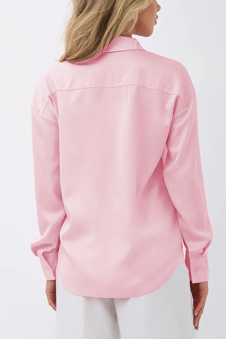 Arolora Solid Color Slim Fit Blouse