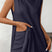 Arolora Solid Color Slit Knit Vest Shorts Set