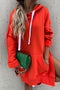 Solid Color Slit Mid-length Hoodie