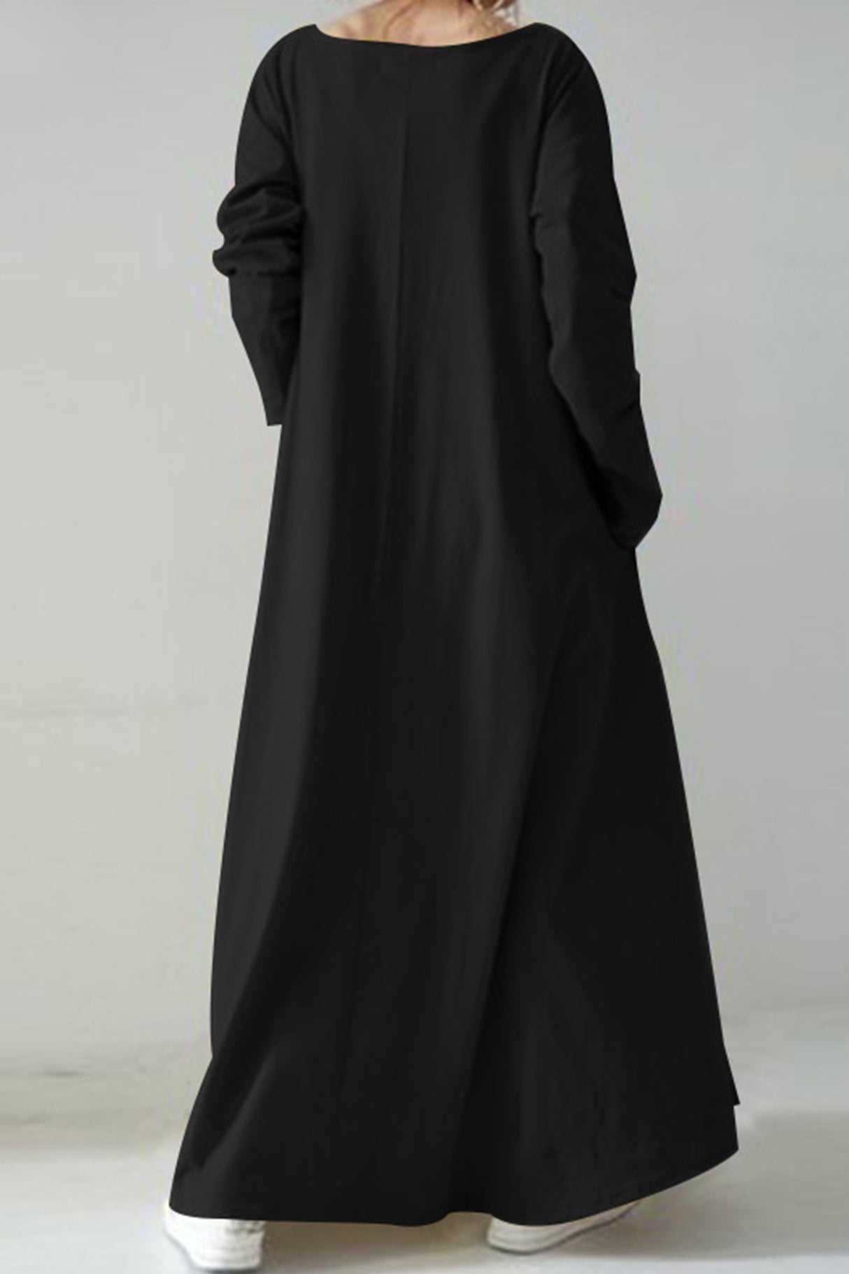 Solid Color V Neck Sweatshirt Dress