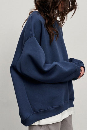 Solid Crew Neck Oversize Sweatshirt