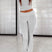 Arolora solid-crop-top-flares-long-pants-set