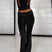 Arolora solid-crop-top-flares-long-pants-set