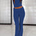 Arolora solid-crop-top-flares-long-pants-set