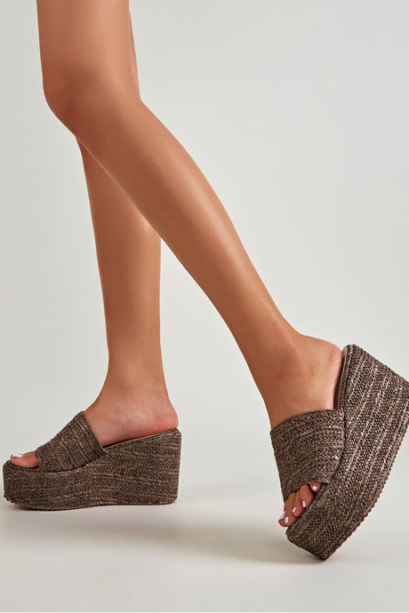Solid Espadrille Wedge Sandals