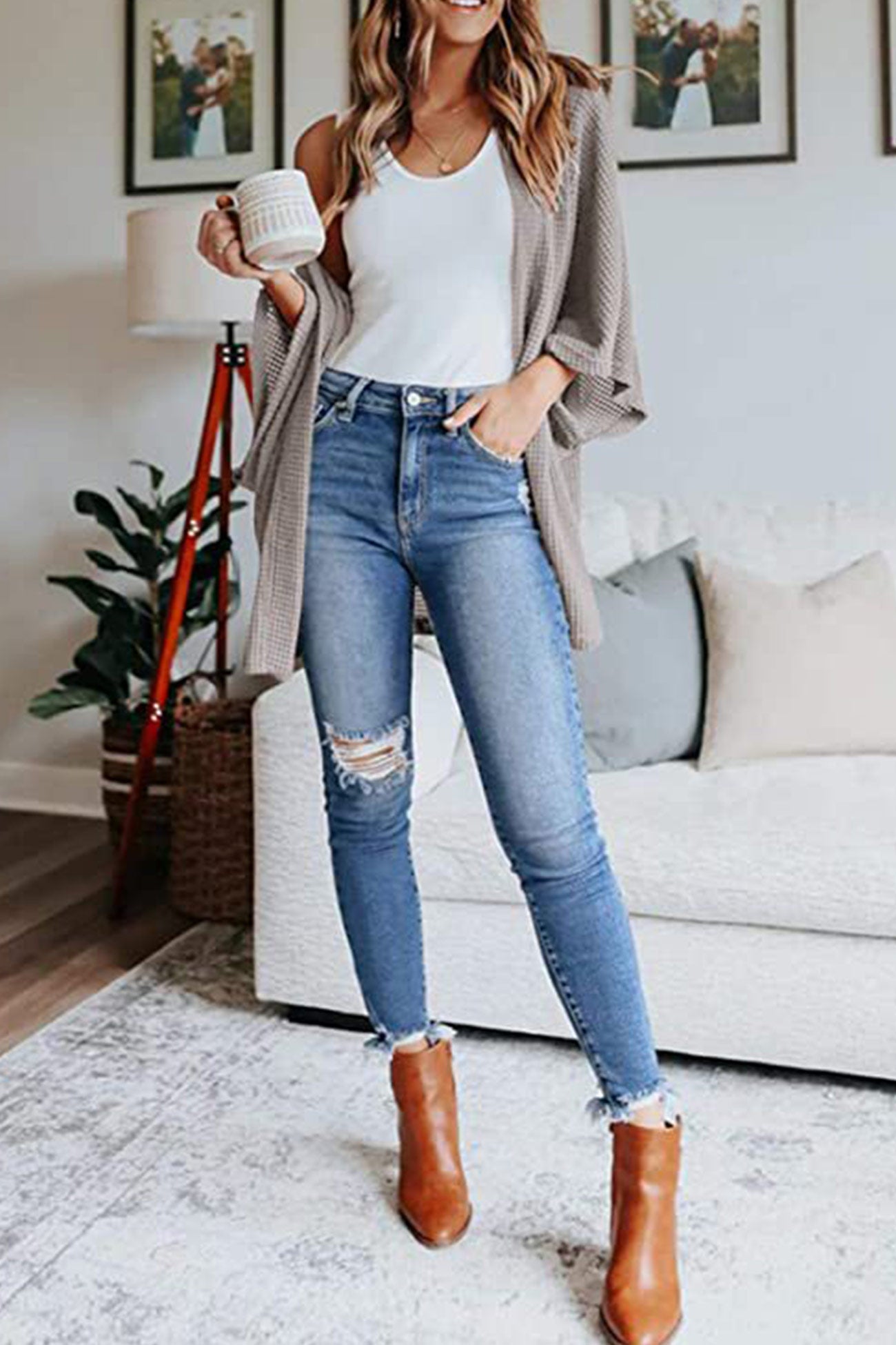Arolora solid-half-sleeve-wrap-cardigan