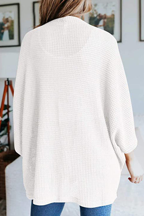 Arolora solid-half-sleeve-wrap-cardigan