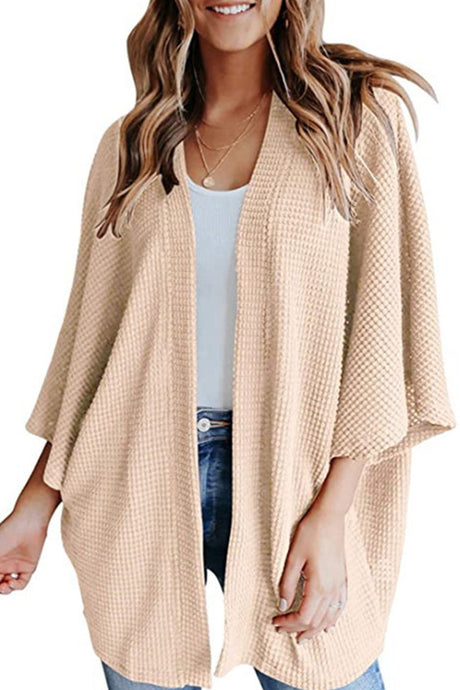Arolora solid-half-sleeve-wrap-cardigan