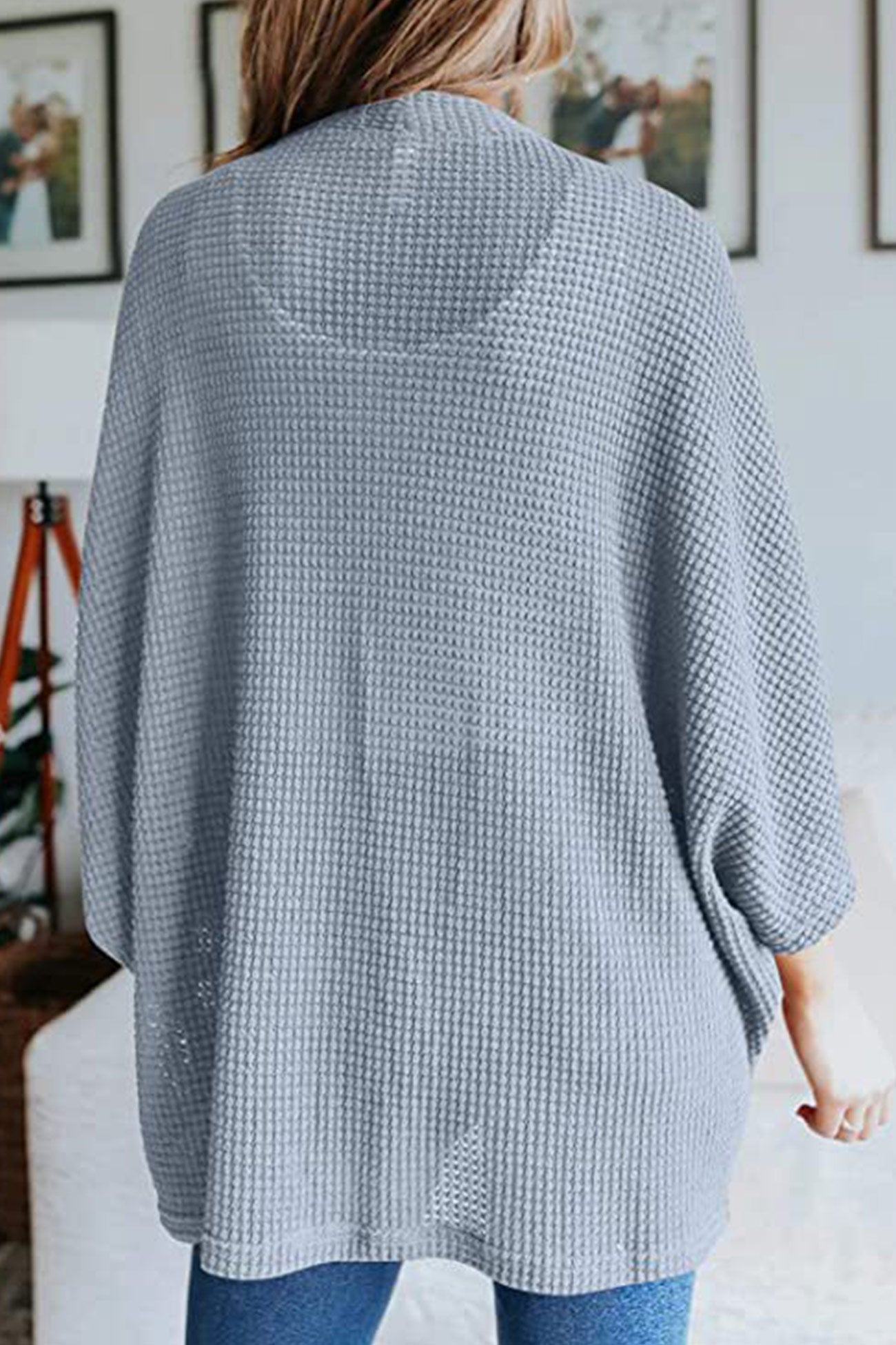 Arolora solid-half-sleeve-wrap-cardigan